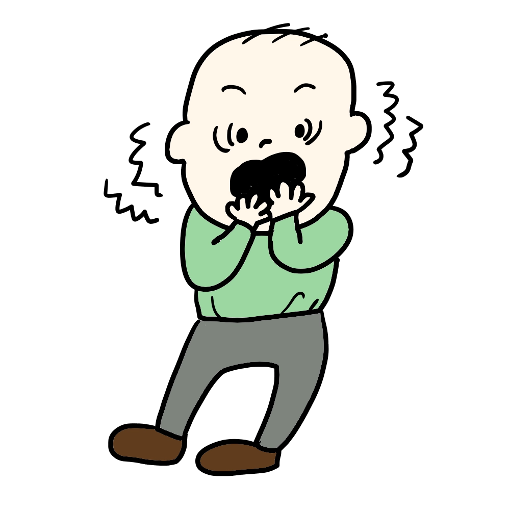 ハゲのおじさんが驚くイラスト