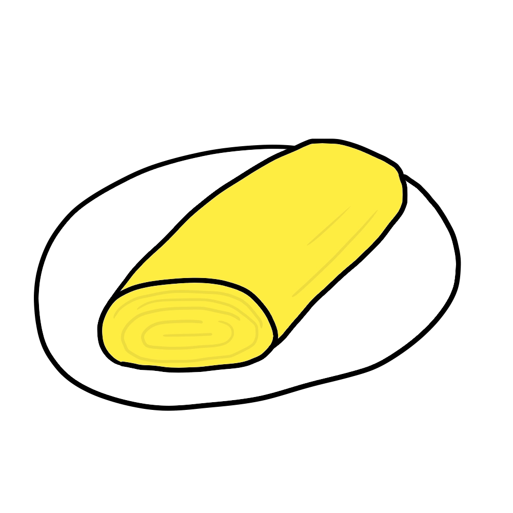 だし巻き卵のイラスト