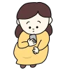 スマホを見る妊婦のイラスト｜サムネイル