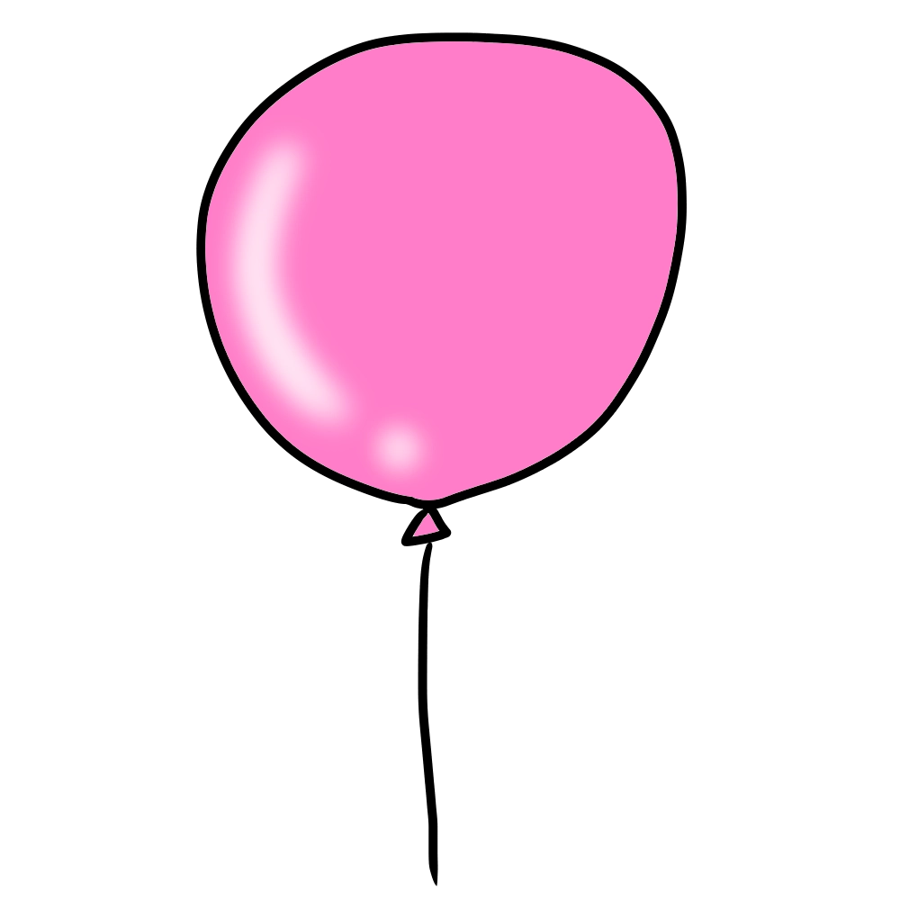 ピンク色の風船のイラスト