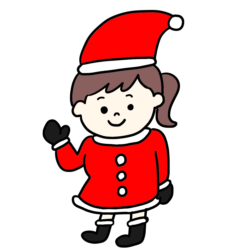 女性のサンタクロースのイラスト