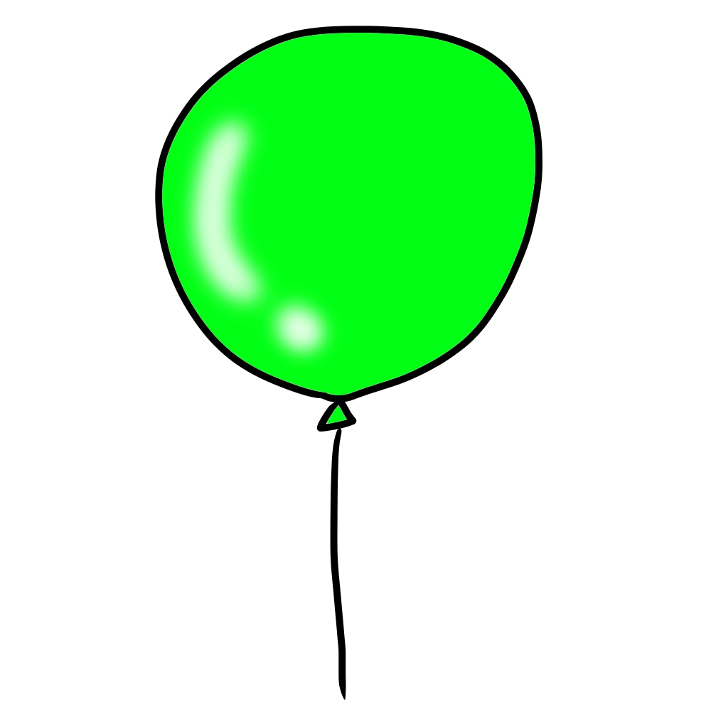 緑色の風船のイラスト