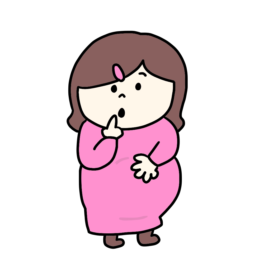 考える妊婦のイラスト