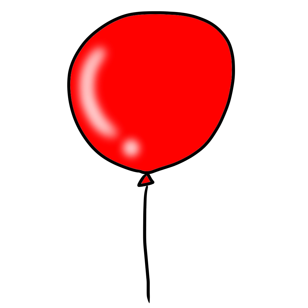 赤色の風船のイラスト