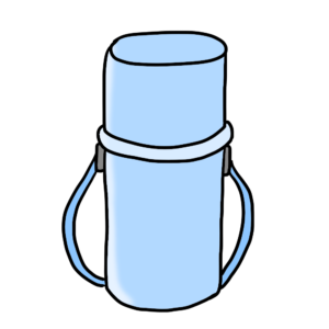 青色の水筒のイラスト