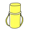黄色の水筒のイラスト