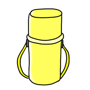 黄色の水筒のイラスト