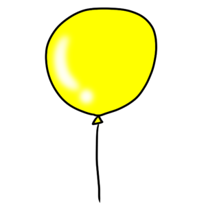 黄色の風船のイラスト