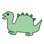 かわいい恐竜（ステゴザウルス）のイラスト｜サムネイル