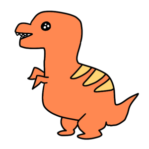 かわいい恐竜（ティラノサウルス）のイラスト