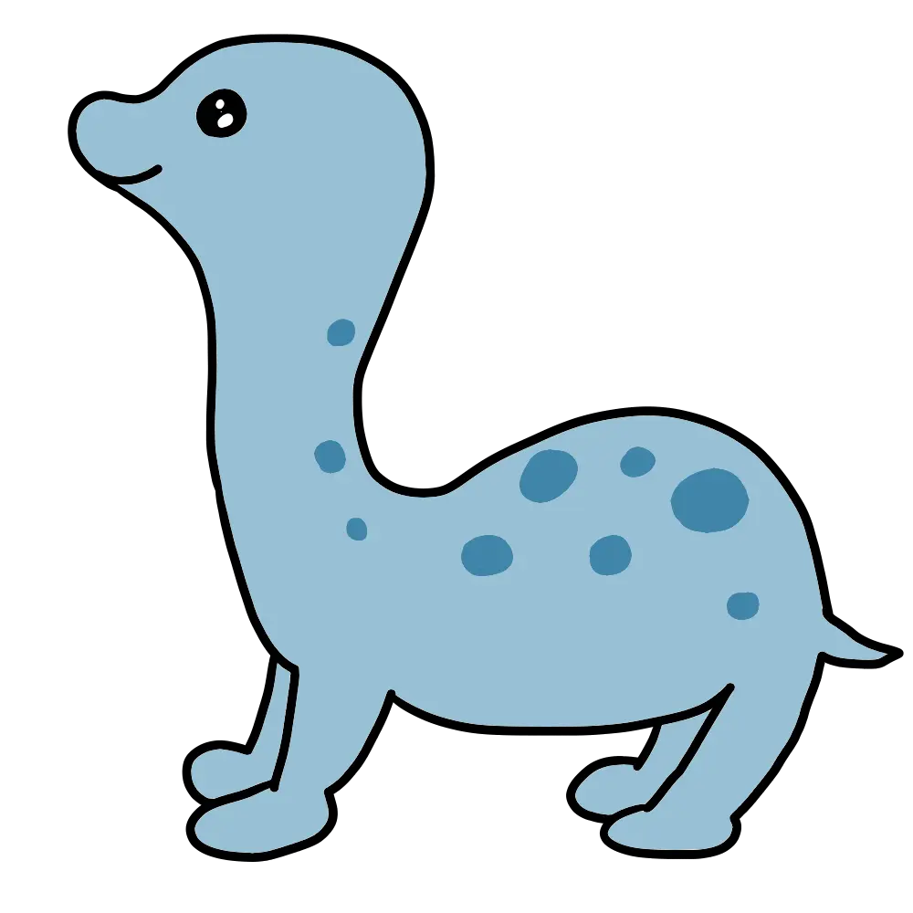 かわいい恐竜（ブロントサウルス）のイラスト