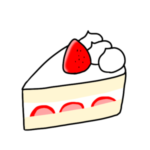 イチゴのショートケーキのイラスト