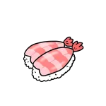 リアルな海老のお寿司のイラスト｜サムネイル