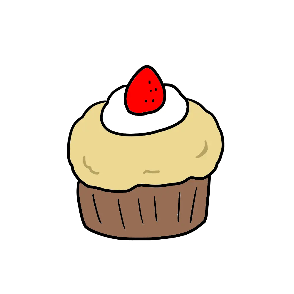 可愛いカップケーキのイラスト（イチゴ）