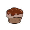 可愛いカップケーキのイラスト（チョコ）｜サムネイル