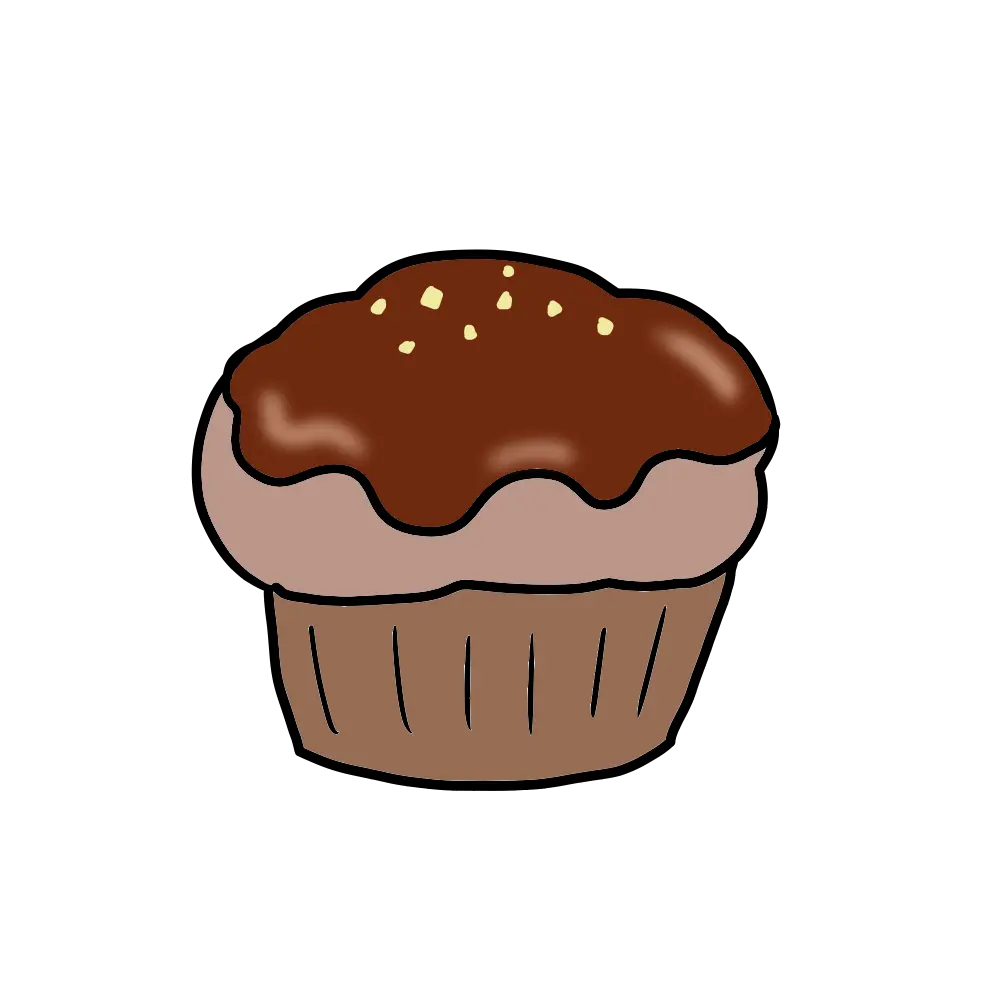 可愛いカップケーキのイラスト（チョコ）