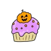 可愛いカップケーキのイラスト（ハロウィン）｜サムネイル