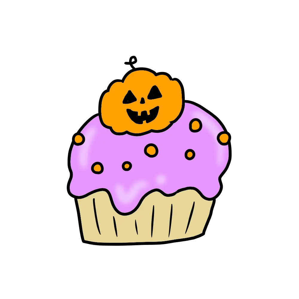 可愛いカップケーキのイラスト（ハロウィン）