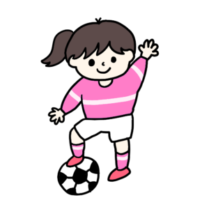 可愛いサッカーボールのイラスト（女の子）