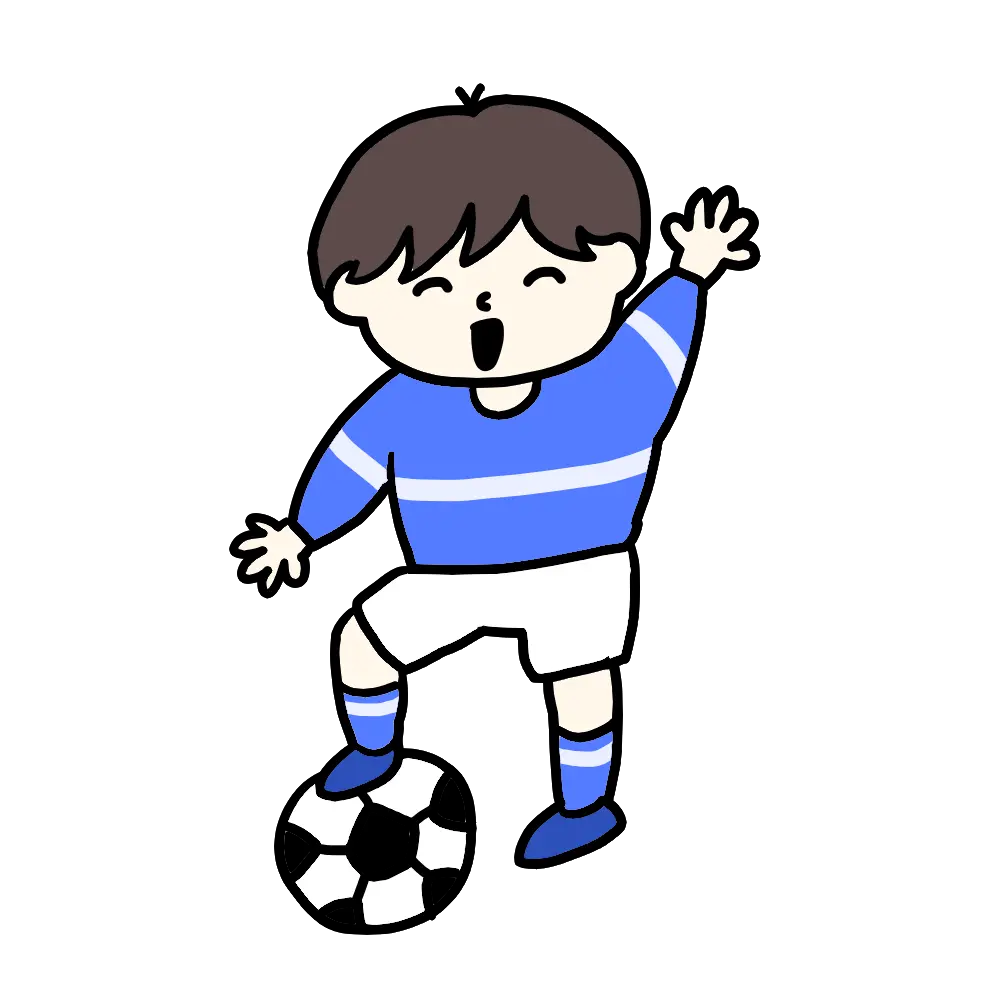 可愛い（かわいい）サッカーボールのイラスト（男の子）