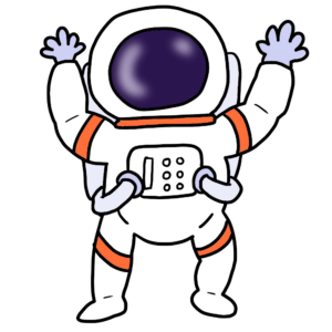 可愛い（かわいい）宇宙飛行士のイラスト