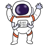 可愛い（かわいい）宇宙飛行士のイラスト｜サムネイル