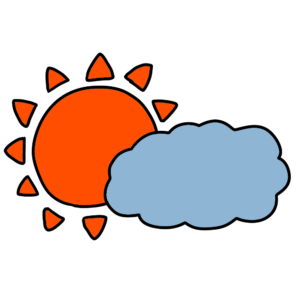 太陽と雲のイラスト