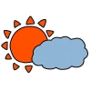 太陽と雲のイラスト｜サムネイル