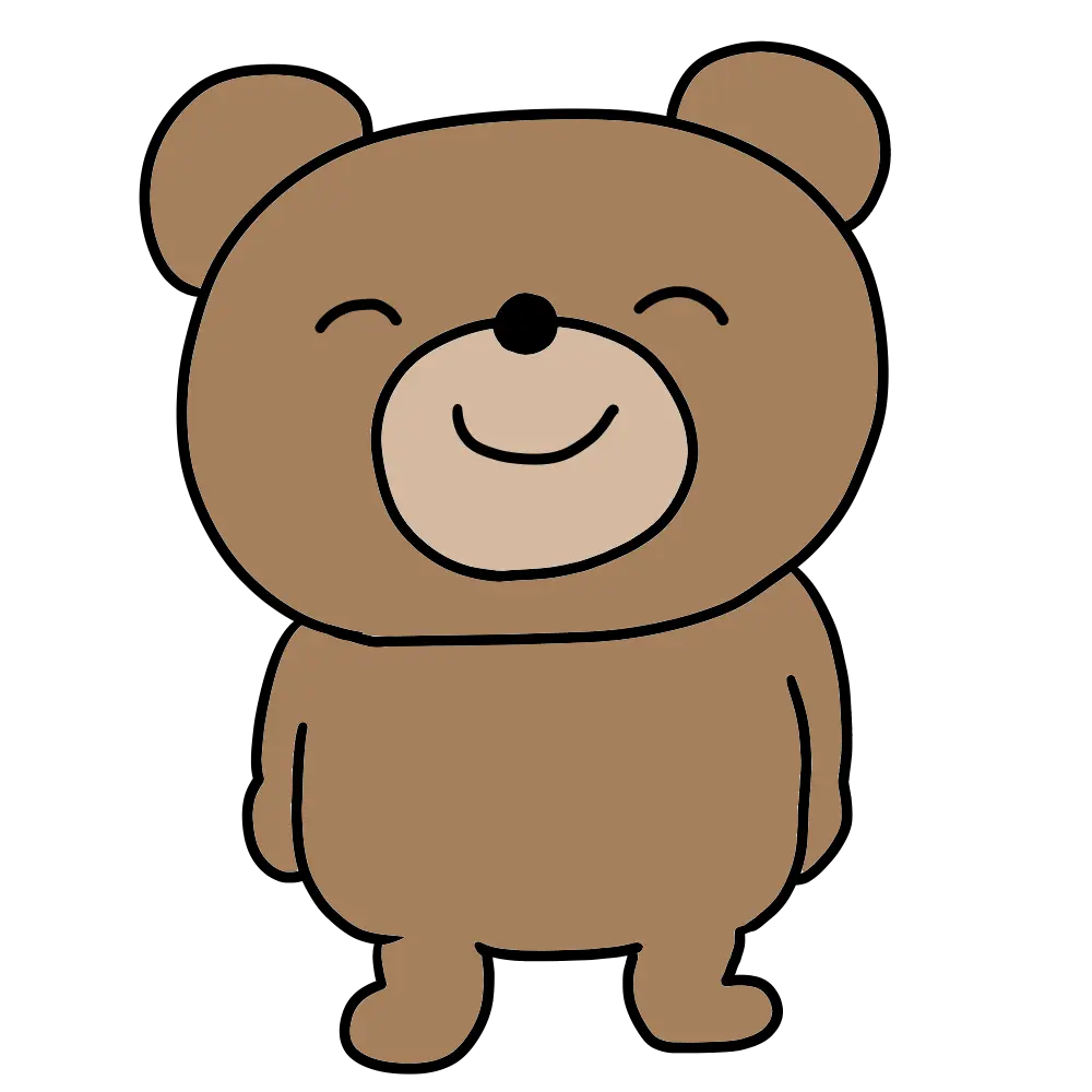 微笑む可愛い（かわいい）くまのイラスト