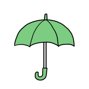 緑色の傘のイラスト