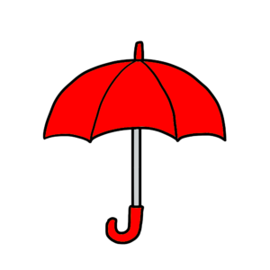 赤色の傘のイラスト