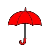 赤色の傘のイラスト｜サムネイル