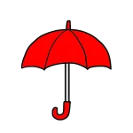 赤色の傘のイラスト｜サムネイル