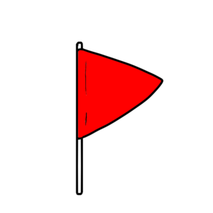 赤色の旗（フラッグ）のイラスト