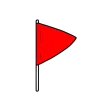 赤色の旗（フラッグ）のイラスト｜サムネイル