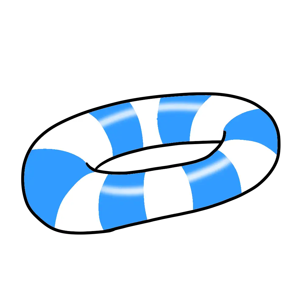 青色の浮き輪（うきわ）のイラスト