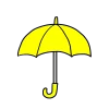 黄色の傘のイラスト｜サムネイル