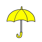 黄色の傘のイラスト｜サムネイル