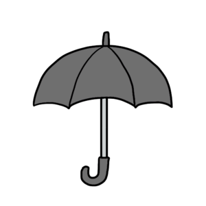 黒色の傘のイラスト