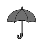 黒色の傘のイラスト｜サムネイル