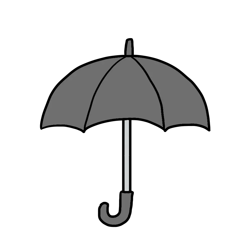 黒色の傘のイラスト