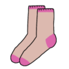 かわいい靴下（ピンク）のイラスト