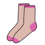 かわいい靴下（ピンク）のイラスト