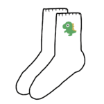 かわいい靴下（恐竜）のイラスト