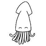 イカ（にこにこ）のイラスト