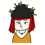 卑弥呼の簡単なイラスト（不信感）