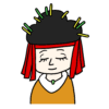 卑弥呼の簡単なイラスト（伏し目）