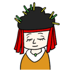 卑弥呼の簡単なイラスト（伏し目）