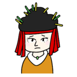 卑弥呼の簡単なイラスト（困る）