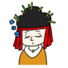 卑弥呼の簡単なイラスト（寝てる）